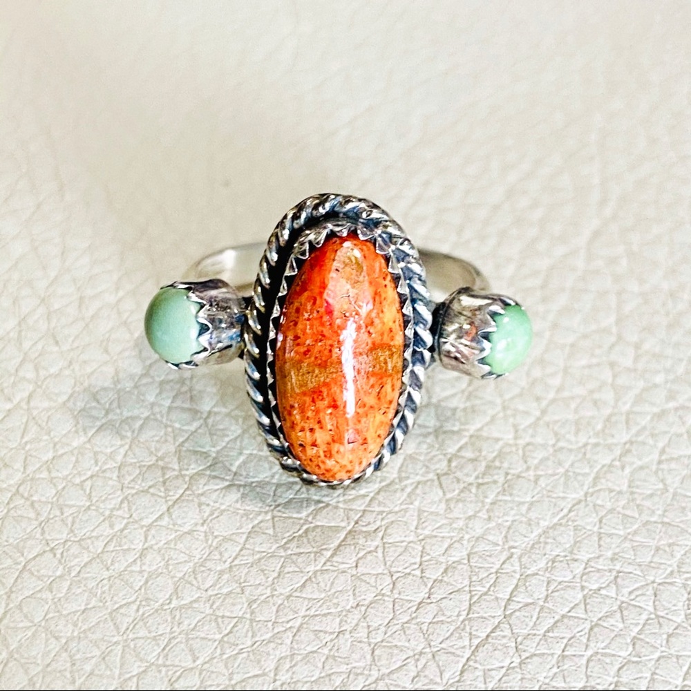 NWT Vintage Running Bear Silver Turquoise Ring